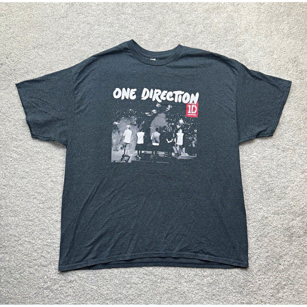 One Direction 1D Concert Tour Band T-Shirt Men's 2XL Dark Gray Heavy Cotton